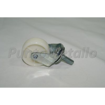 XL13098_RUOTA-IN-POLIPROPILENE-CON-SUPPORTO-A-PERNO-FILETTATO-GIREVOLE-MM50
