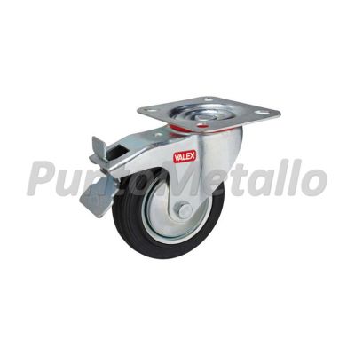 XL8728_RUOTA-IN-GOMMA-CON-SUPPORTO-A-PIASTRA-GIREVOLE-E-FRENO