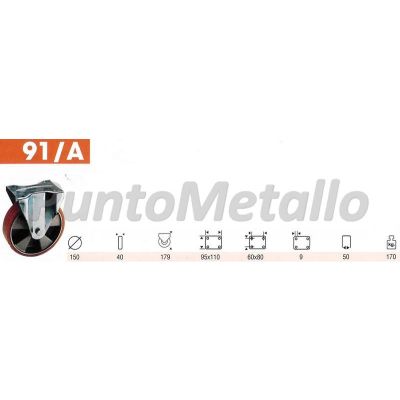 XL9774_RUOTA-POLIURETANO-PIASTRA-FISSA-DIAMETRO-MM-150