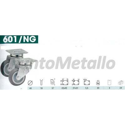 XL9784_RUOTA-CON-SUPPORTO-A-PIASTRA-GIREVOLE-DIAMETRO-MM-40