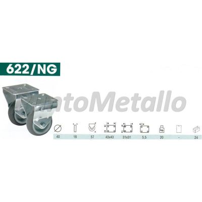XL9789_RUOTA-GOMMA-CON-SUPPORTO-A-PIASTRA-FISSA-DIAMETRO-MM-40