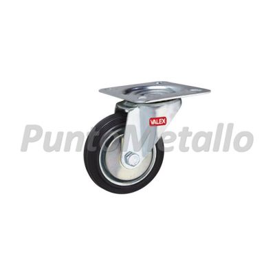 XL12810_RUOTA-IN-GOMMA-CON-SUPPORTO-A-PIASTRA-GIREVOLE-160MM-