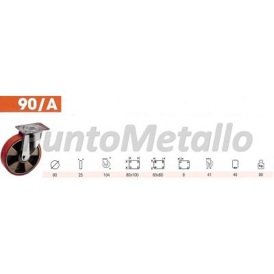XL16083_RUOTA-POLIURETANO-PIASTRA-GIREVOLE-DIAMETRO-MM-80
